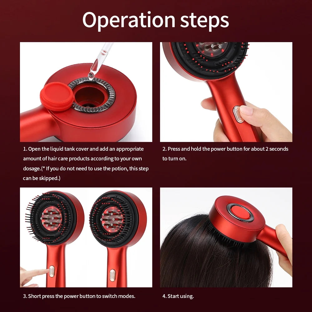 Laser Scalp Massager Comb,Red Light Therapy Hair Oil Applicator Cordless Hair Comb for Women,Abs Silicone Material
